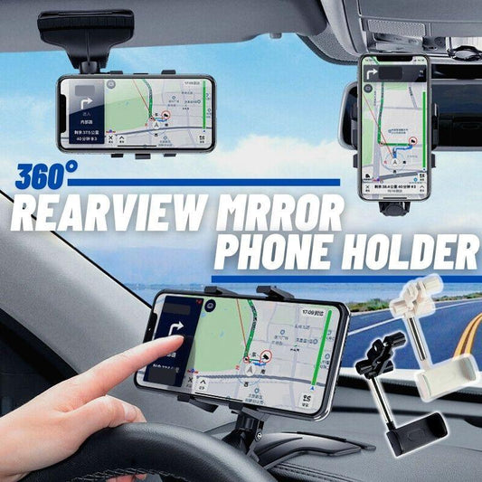 360° Rearview Mirror Phone Holder